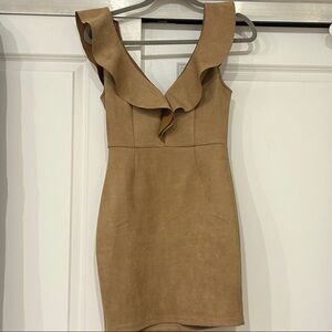 Elegant Tan Sleeveless Dress